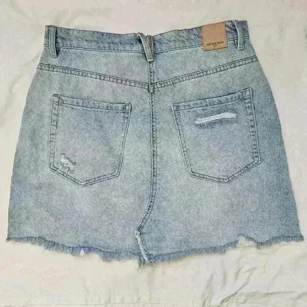 Free People | Brea Cut Off Skirt | Mile High Blue - Picture 7 of 8